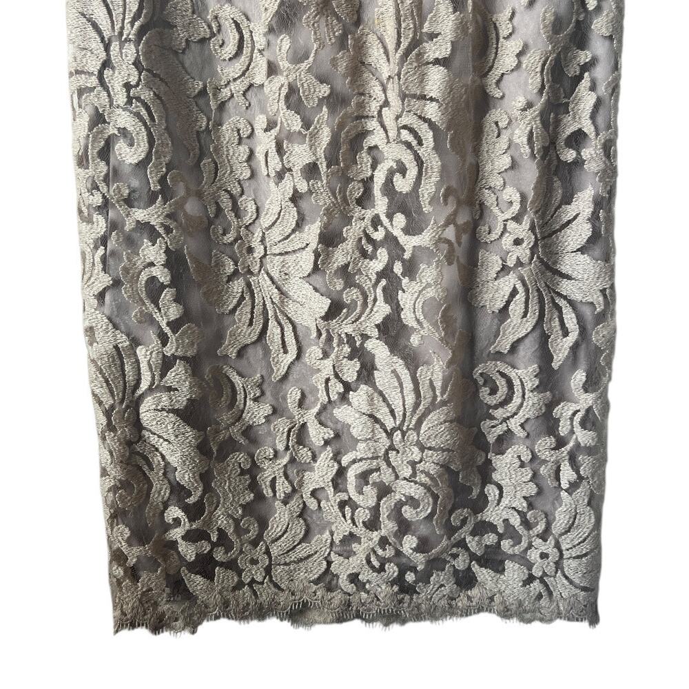 TADASHI SHOJI Greta Sand Lace Tie Waist Dress Size 12 - Picture 6 of 16